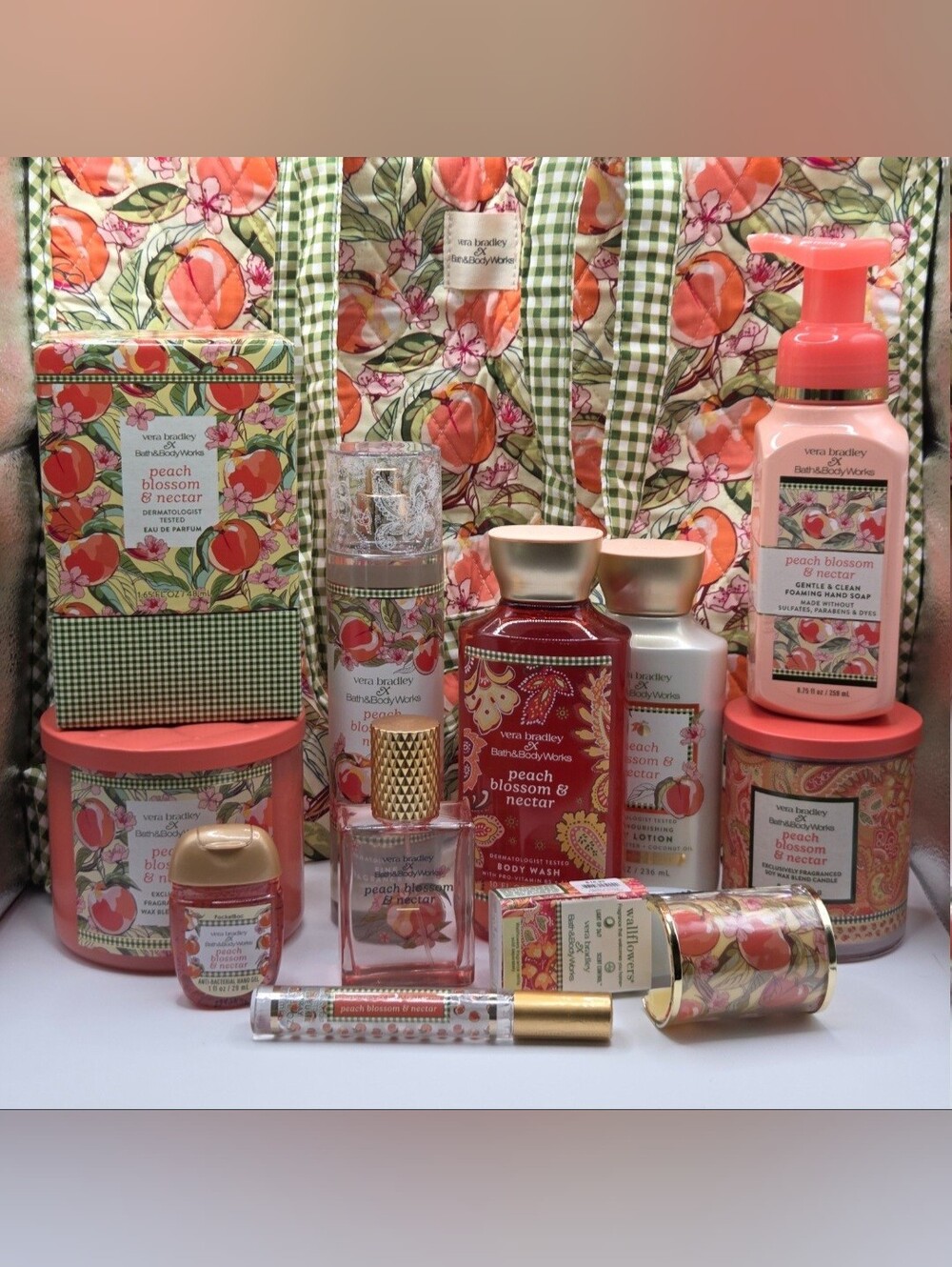 Bath & Body Works X Vera Bradley Peach Blossom and Nectar Deluxe Bundle!♡